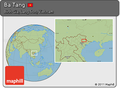 Savanna Style Location Map of Ba Tang