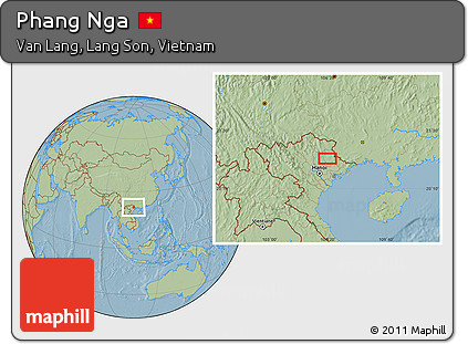 Savanna Style Location Map of Phang Nga, hill shading