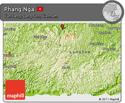 Physical Panoramic Map of Phang Nga
