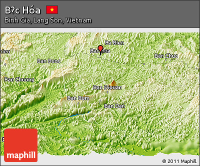 Physical Panoramic Map of Bắc Hóa