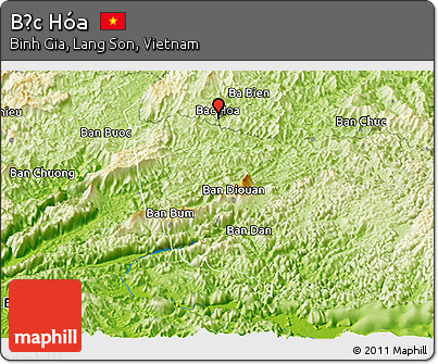 Physical Panoramic Map of Bắc Hóa