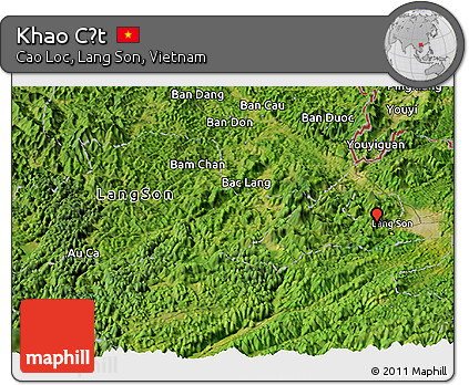 Satellite Panoramic Map of Khao Cất