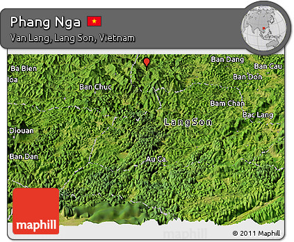Satellite Panoramic Map of Phang Nga
