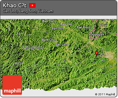 Satellite Panoramic Map of Khao Cất