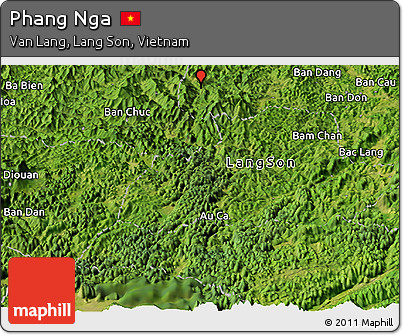 Satellite Panoramic Map of Phang Nga