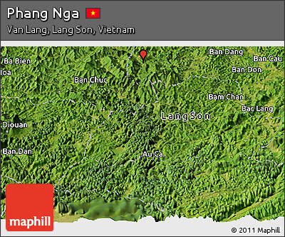 Satellite Panoramic Map of Phang Nga