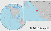 Gray Location Map of the area around 21° 53' 23" N, 106° 10' 30" W
