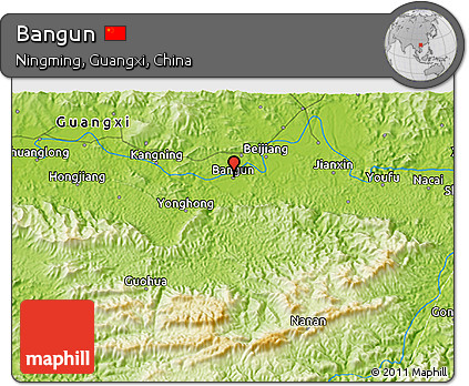 Physical 3D Map of Bangun