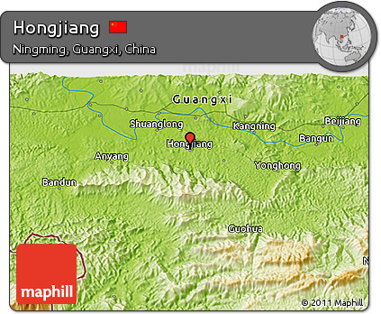 Physical 3D Map of Hongjiang