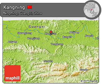 Physical 3D Map of Kangning