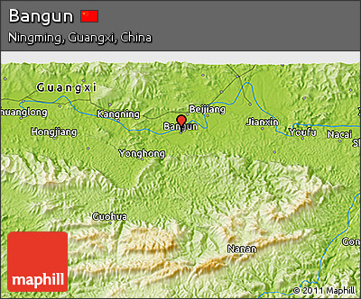Physical 3D Map of Bangun