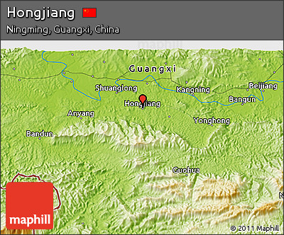 Physical 3D Map of Hongjiang