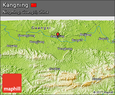 Physical 3D Map of Kangning