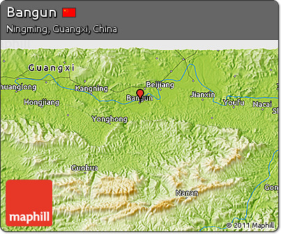 Physical 3D Map of Bangun