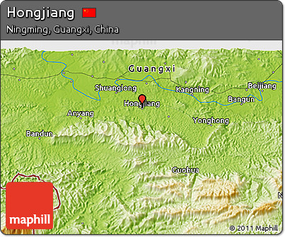 Physical 3D Map of Hongjiang