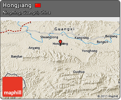 Shaded Relief 3D Map of Hongjiang