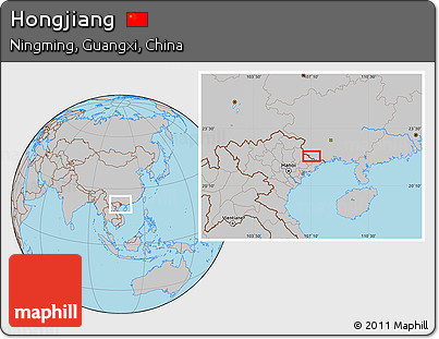 Gray Location Map of Hongjiang