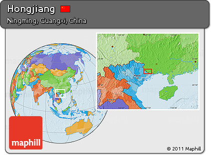 Political Location Map of Hongjiang