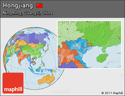 Political Location Map of Hongjiang