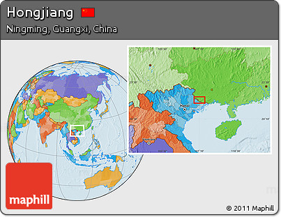 Political Location Map of Hongjiang