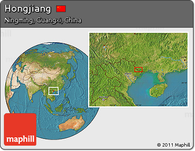 Satellite Location Map of Hongjiang