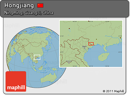 Savanna Style Location Map of Hongjiang