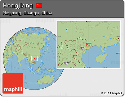 Savanna Style Location Map of Hongjiang