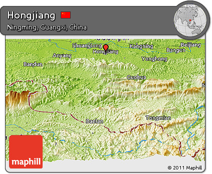 Physical Panoramic Map of Hongjiang