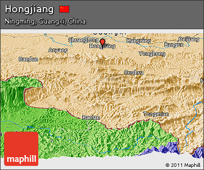 Political Panoramic Map of Hongjiang
