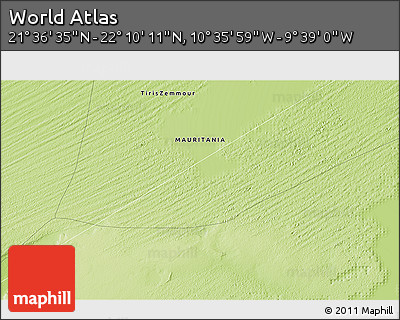 Physical 3D Map of the Area around 21° 53' 23" N, 10° 7' 30" W