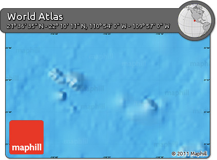Physical Map of the Area around 21° 53' 23" N, 110° 25' 30" W