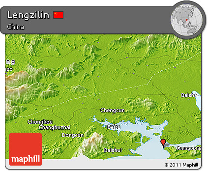 Physical Panoramic Map of Lengzilin