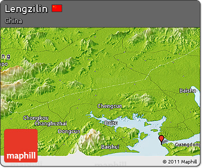 Physical Panoramic Map of Lengzilin