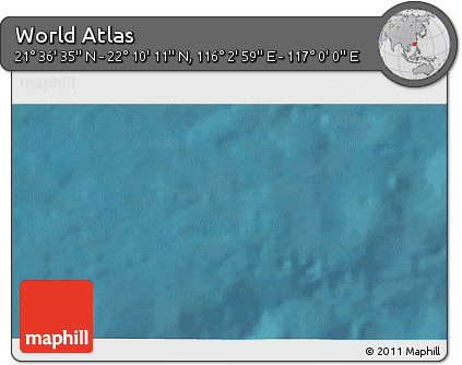 Satellite 3D Map of the Area around 21° 53' 23" N, 116° 31' 30" E