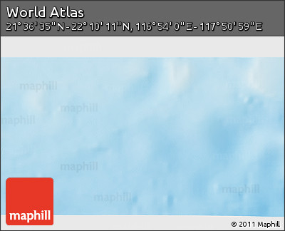 Physical 3D Map of the Area around 21° 53' 23" N, 117° 22' 30" E