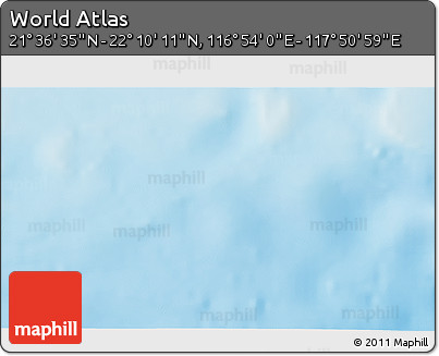 Physical 3D Map of the Area around 21° 53' 23" N, 117° 22' 30" E