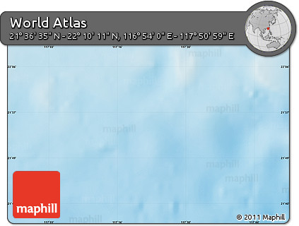 Shaded Relief Map of the Area around 21° 53' 23" N, 117° 22' 30" E