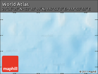 Shaded Relief Map of the Area around 21° 53' 23" N, 117° 22' 30" E