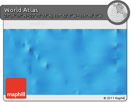 Physical 3D Map of the Area around 21° 53' 23" N, 117° 13' 29" W