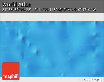 Physical 3D Map of the Area around 21° 53' 23" N, 117° 13' 29" W