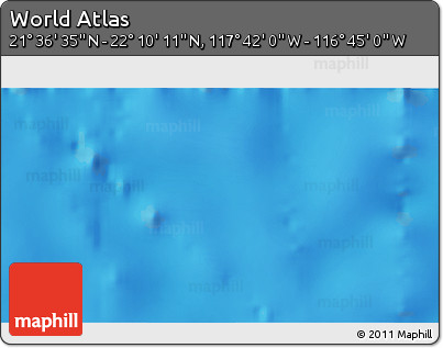 Physical 3D Map of the Area around 21° 53' 23" N, 117° 13' 29" W
