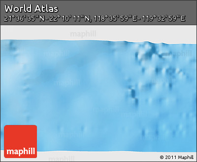 Physical 3D Map of the Area around 21° 53' 23" N, 119° 4' 29" E