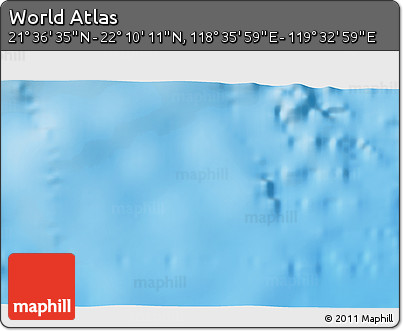 Physical 3D Map of the Area around 21° 53' 23" N, 119° 4' 29" E