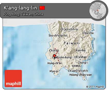 Shaded Relief 3D Map of K'ang-lang-lin
