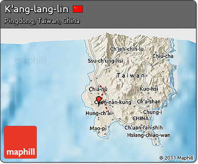 Shaded Relief 3D Map of K'ang-lang-lin