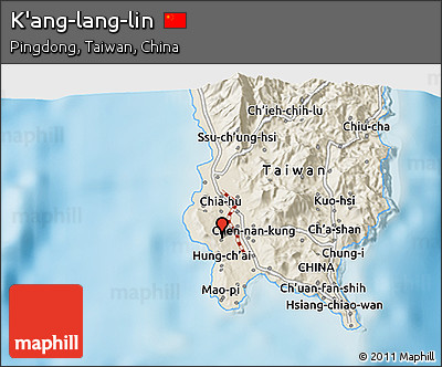 Shaded Relief 3D Map of K'ang-lang-lin