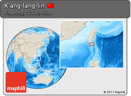 Shaded Relief Location Map of K'ang-lang-lin