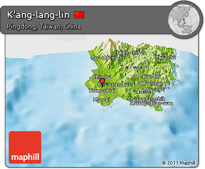 Physical Panoramic Map of K'ang-lang-lin