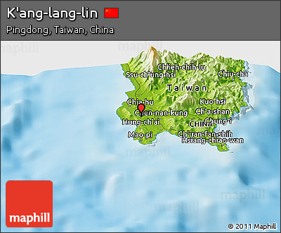 Physical Panoramic Map of K'ang-lang-lin