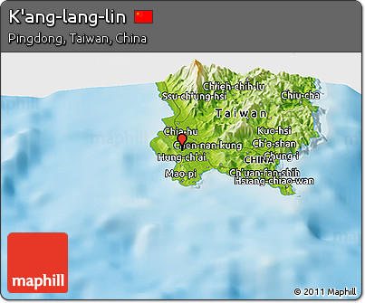Physical Panoramic Map of K'ang-lang-lin